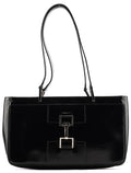 002 1132 Black Patent Leather Jackie Tote Bag
