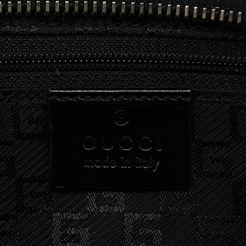 002 1133 Black Patent Leather Jackie Tote Bag