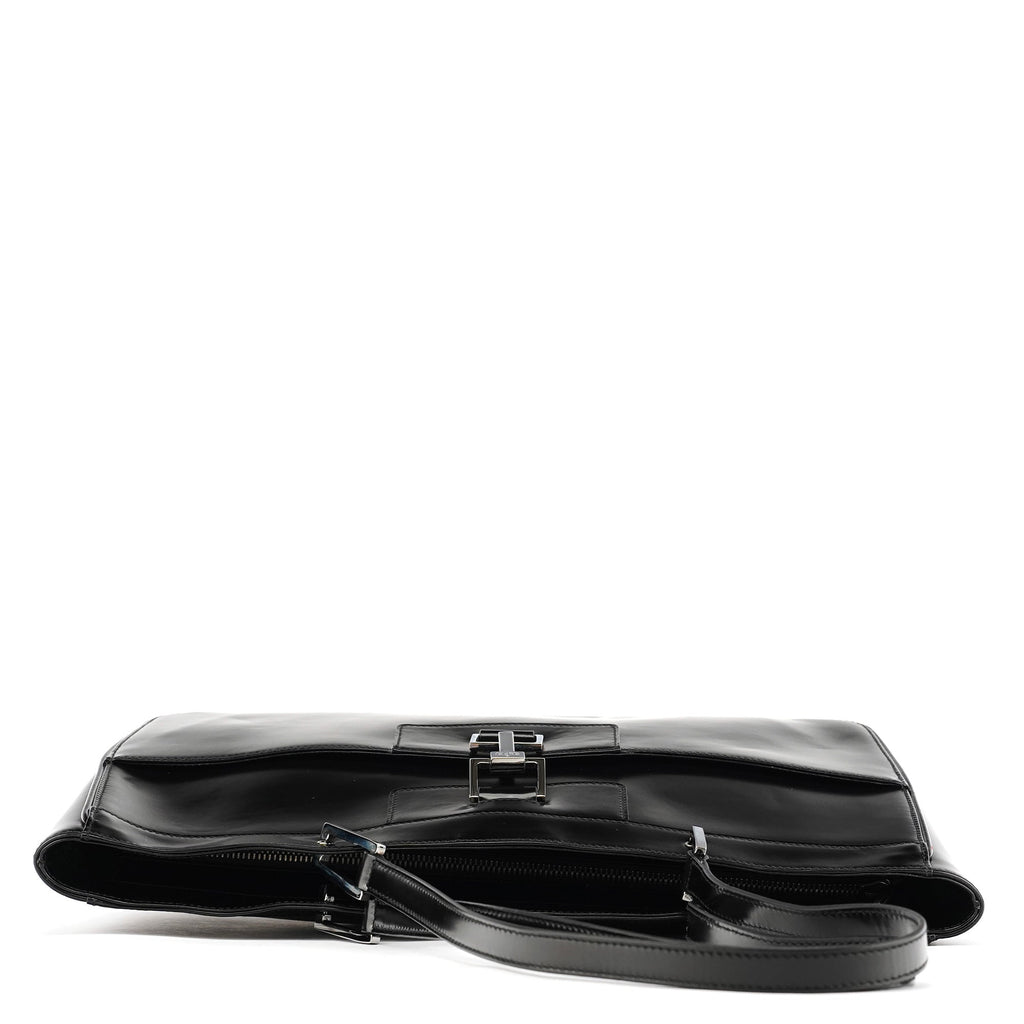 002 1133 Black Patent Leather Jackie Tote Bag