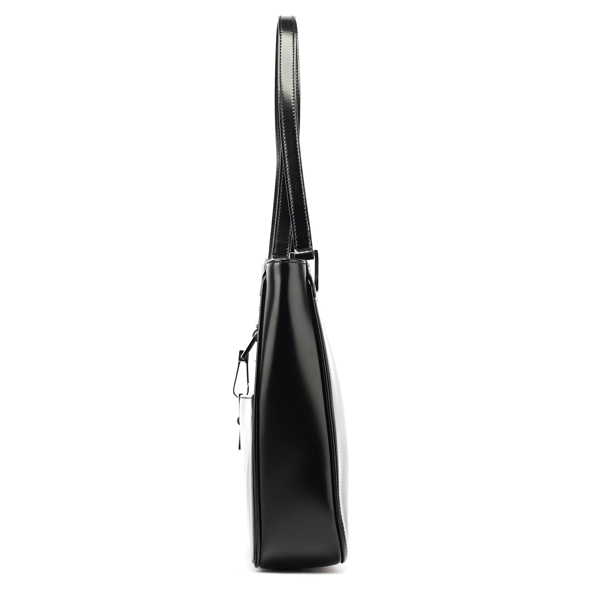 002 1133 Black Patent Leather Jackie Tote Bag