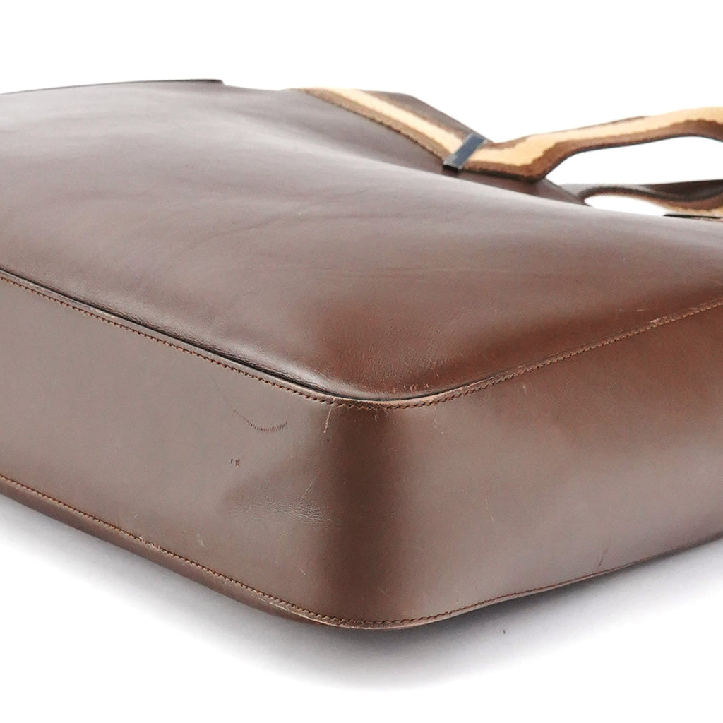 002 1134 Brown Calfskin Leather Tote Bag