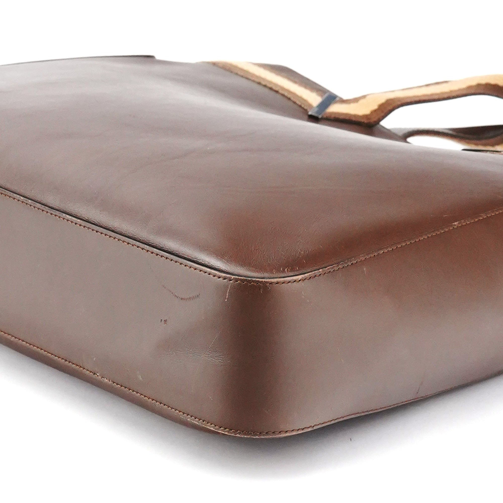 002 1134 Brown Calfskin Leather Tote Bag