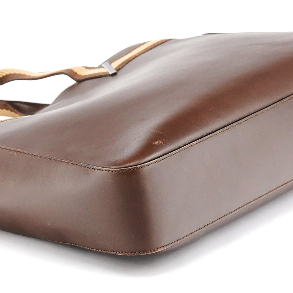 002 1134 Brown Calfskin Leather Tote Bag
