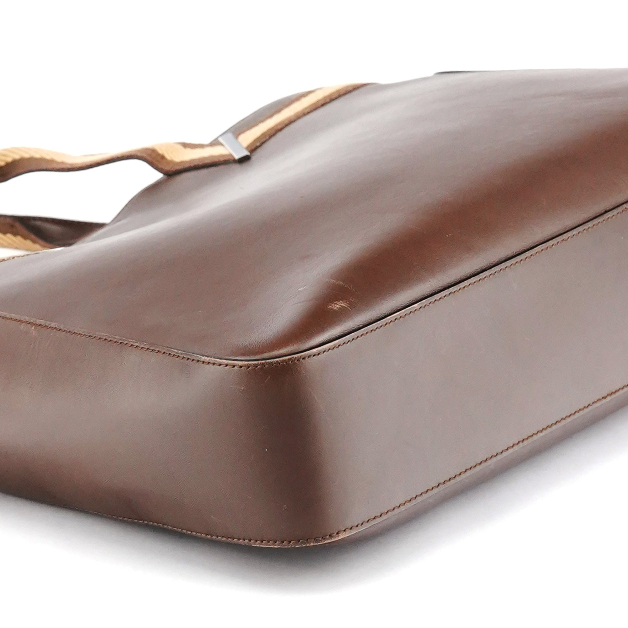 002 1134 Brown Calfskin Leather Tote Bag