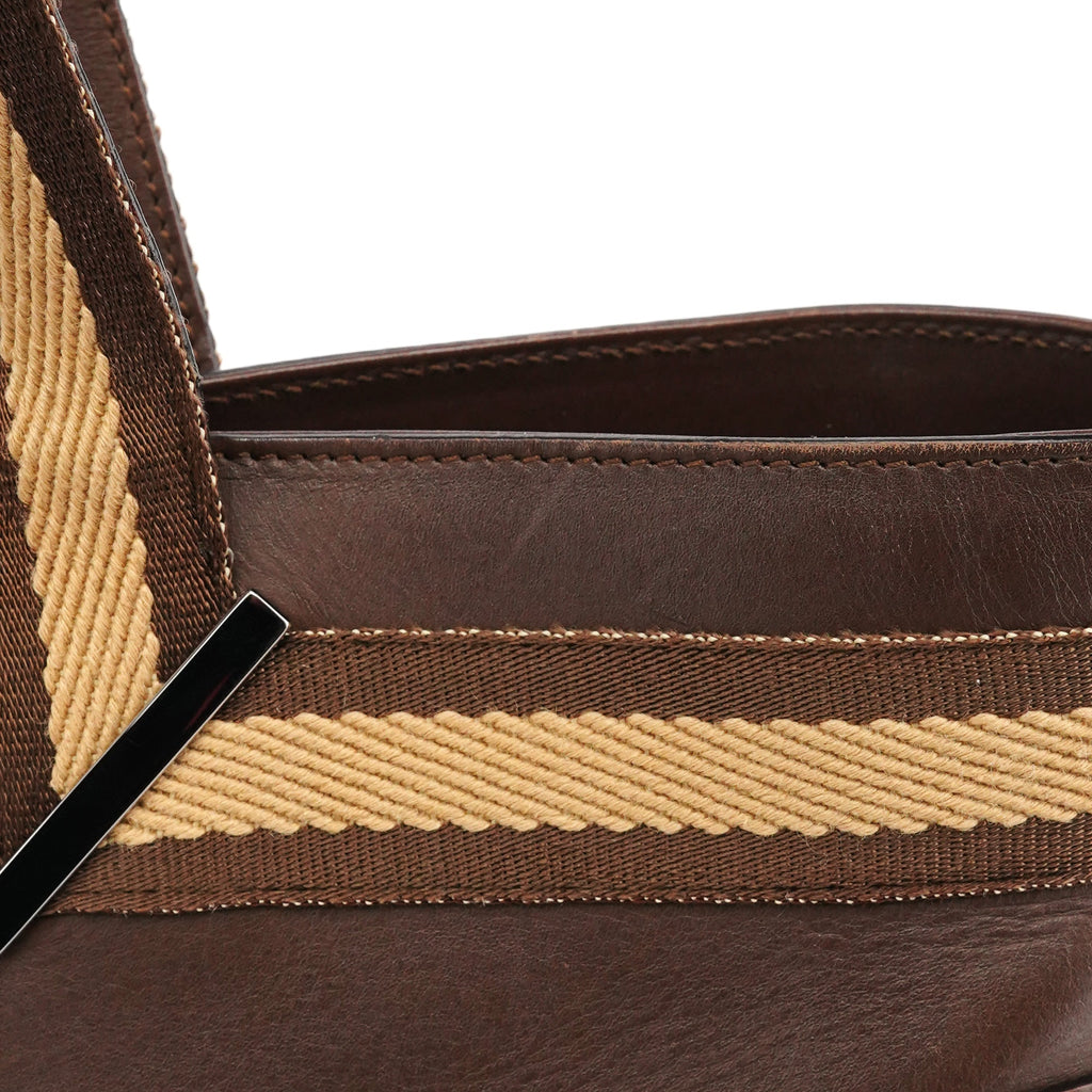 002 1134 Brown Calfskin Leather Tote Bag
