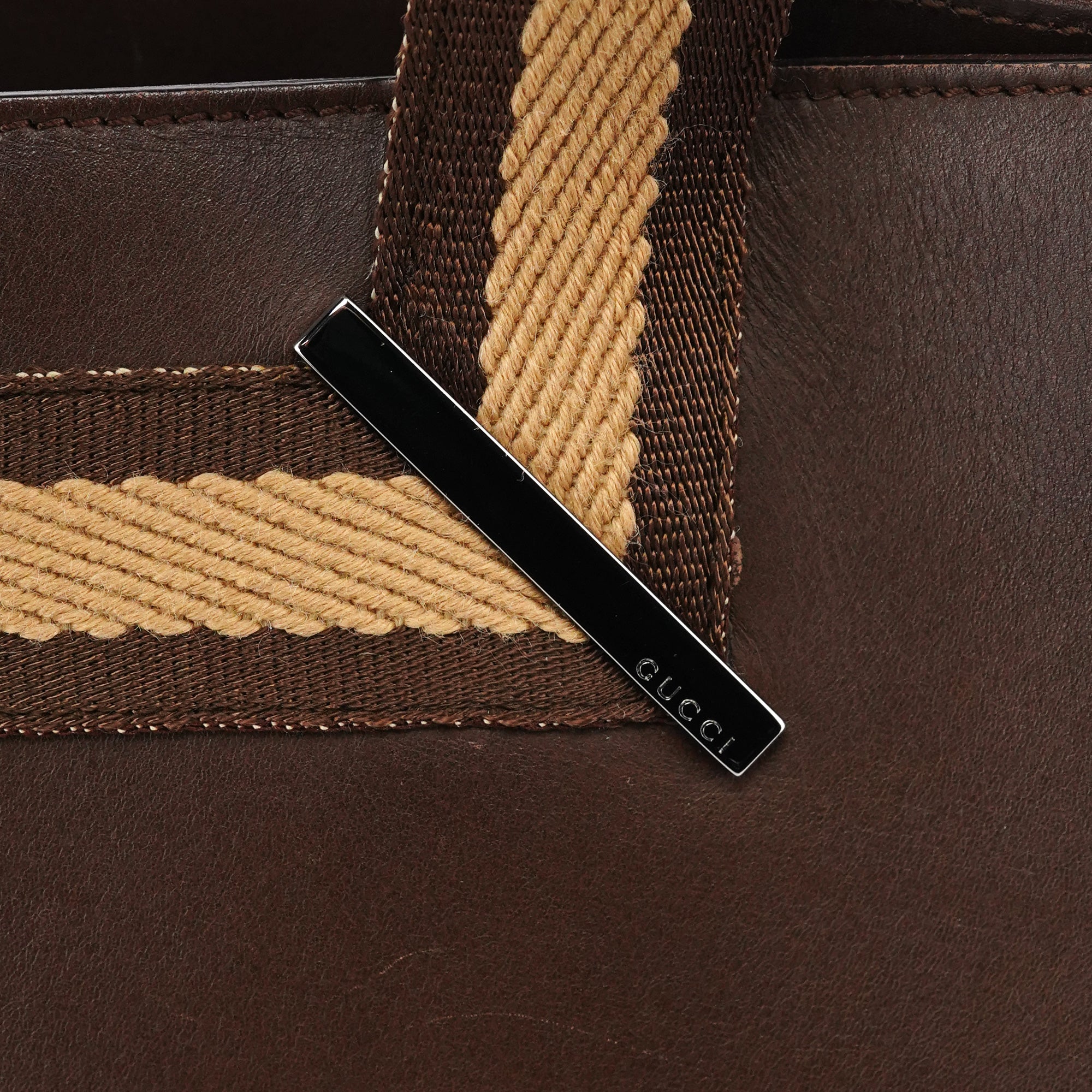 002 1134 Brown Calfskin Leather Tote Bag