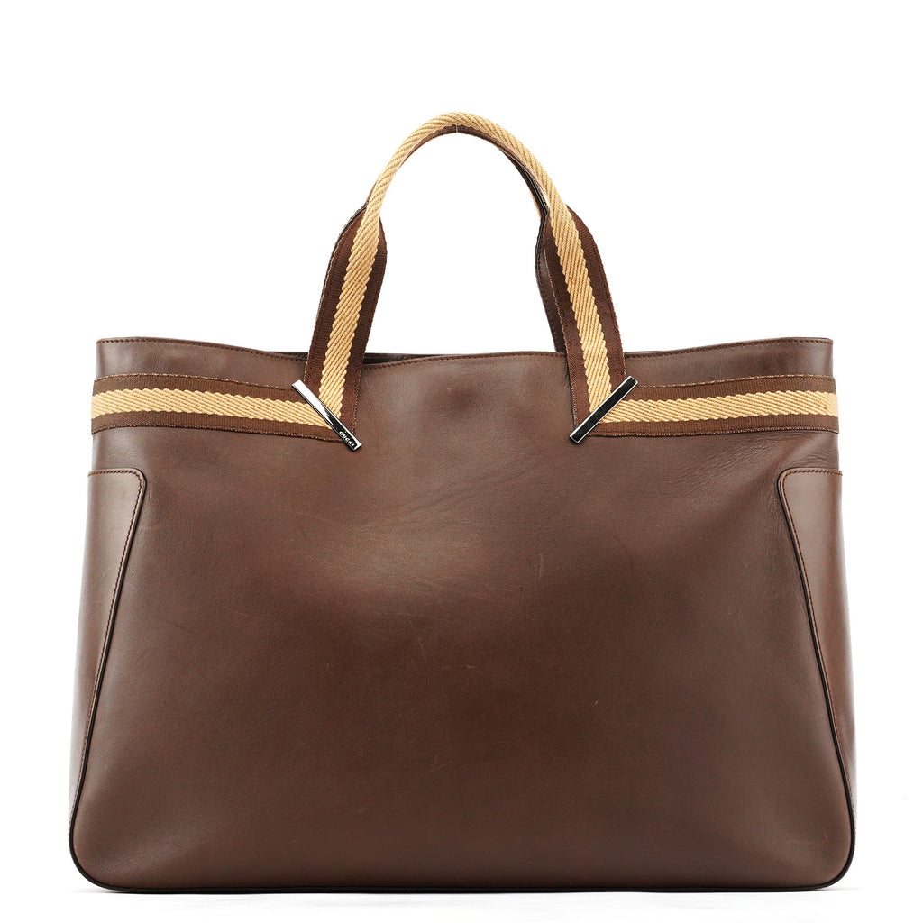 002 1134 Brown Calfskin Leather Tote Bag