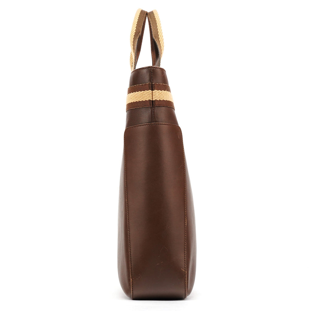 002 1134 Brown Calfskin Leather Tote Bag