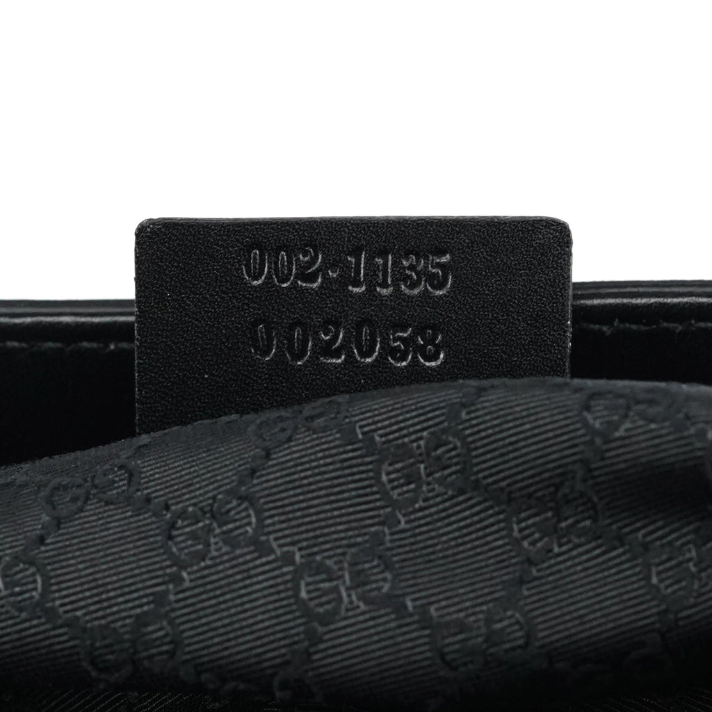 002 1135 Black Calfskin Leather Tote Bag