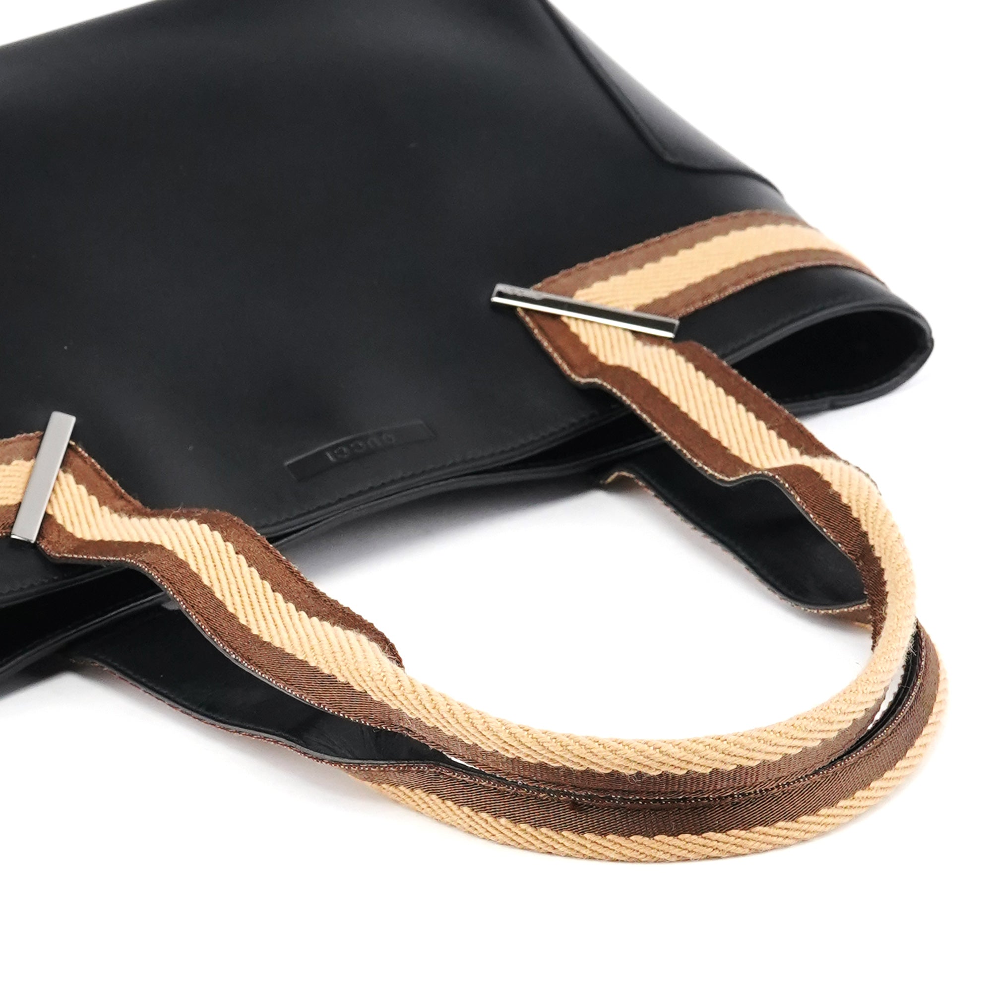 002 1135 Black Calfskin Leather Tote Bag