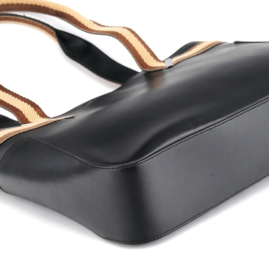 002 1135 Black Calfskin Leather Tote Bag