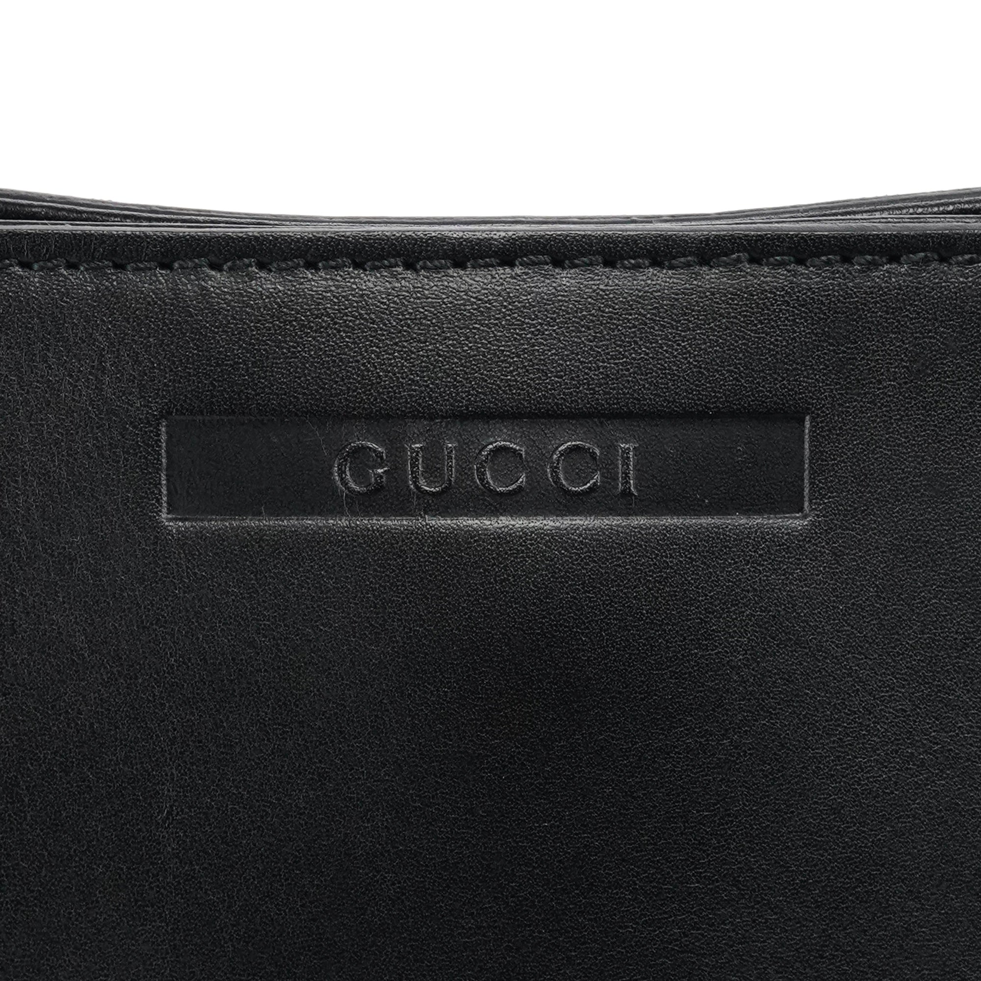 002 1135 Black Calfskin Leather Tote Bag