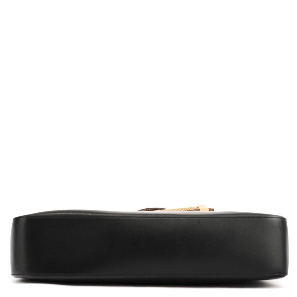 002 1135 Black Calfskin Leather Tote Bag