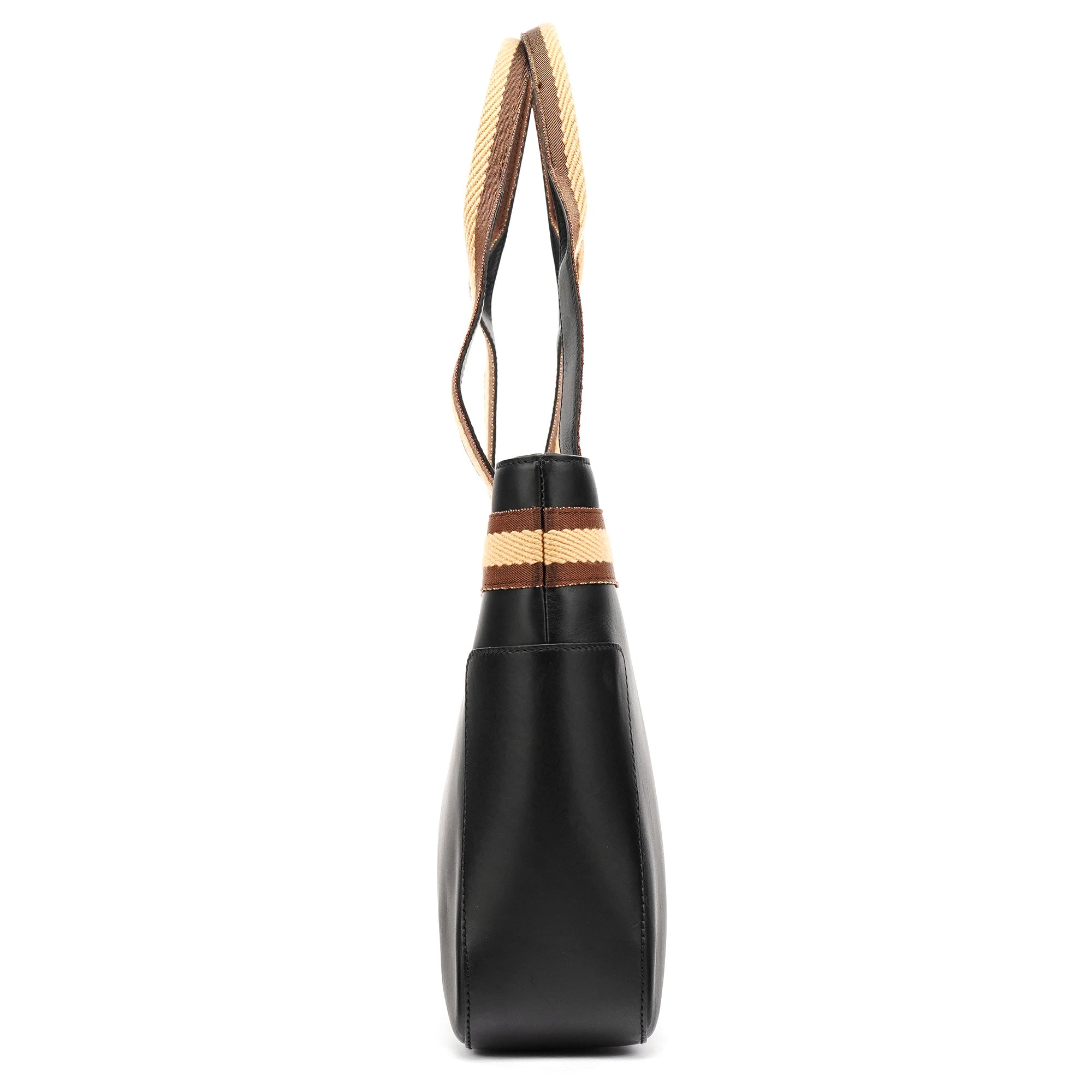 002 1135 Black Calfskin Leather Tote Bag