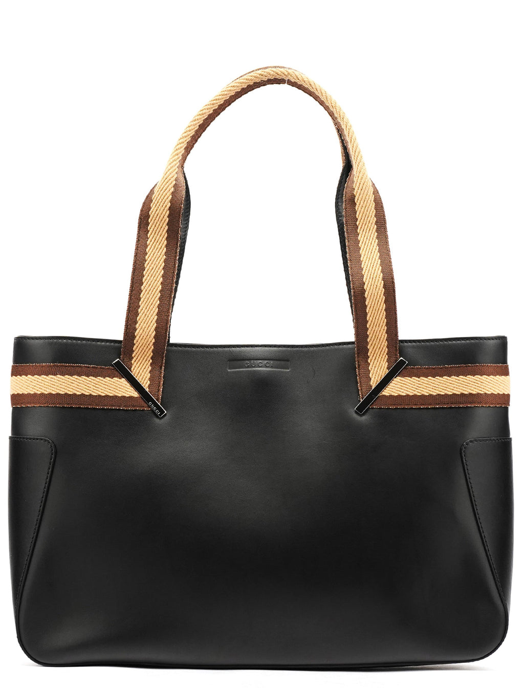 002 1135 Black Calfskin Leather Tote Bag