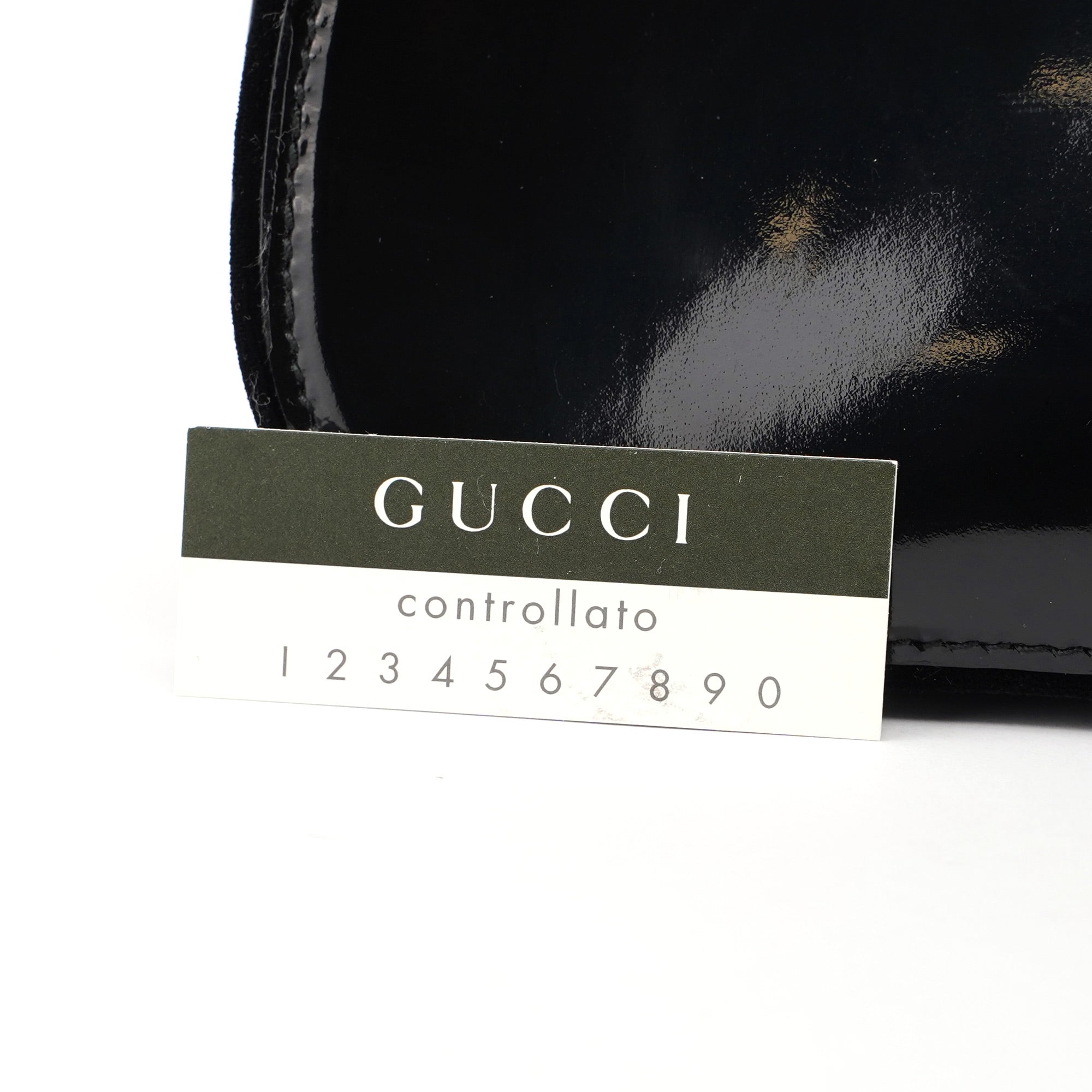 005 0776 Black Patent Leather Bamboo Shoulder Bag