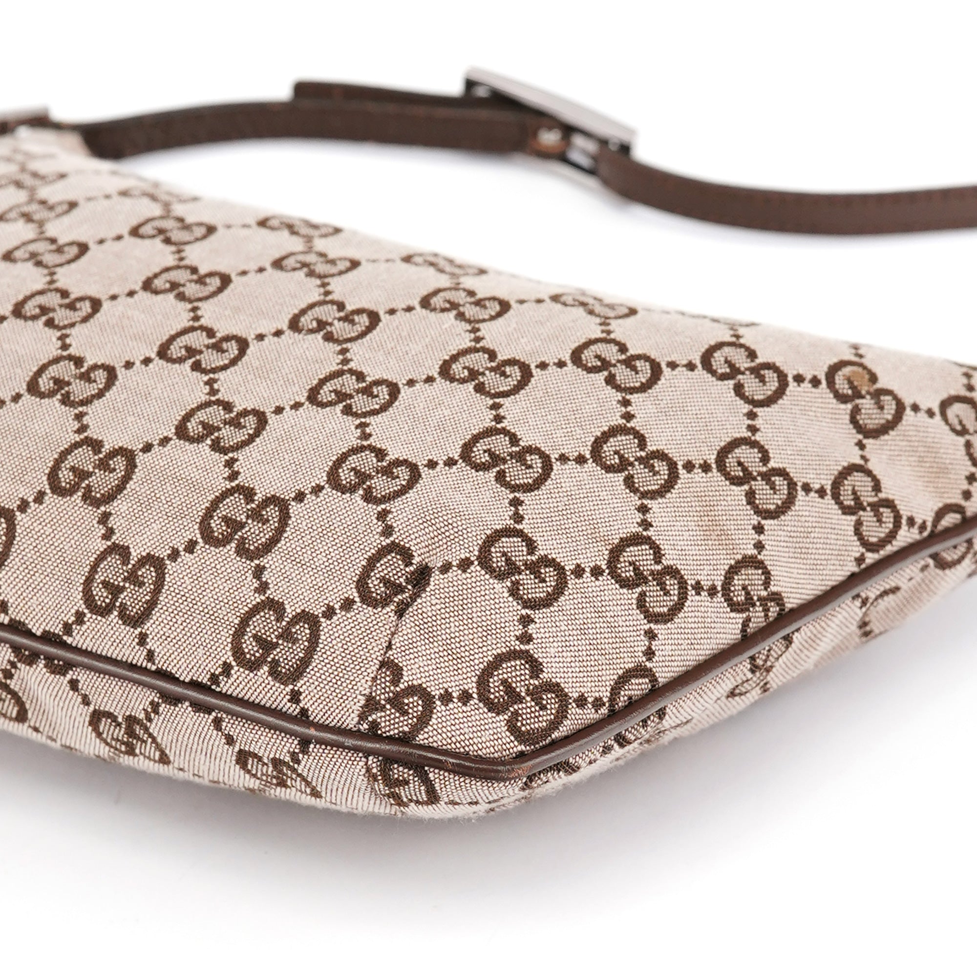 005 0813 Beige Brown GG Shoulder Bag