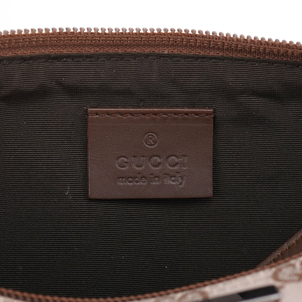 01798 Beige Brown GG Boat Pochette