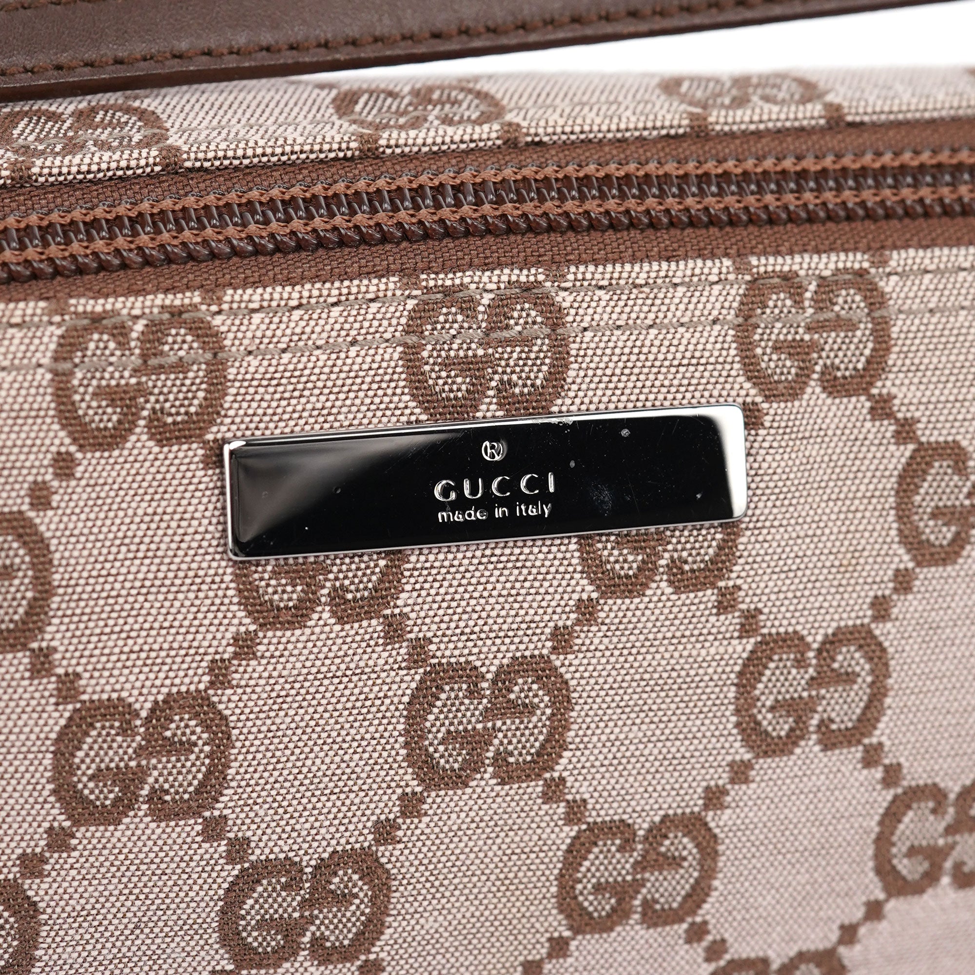 01798 Beige Brown GG Boat Pochette
