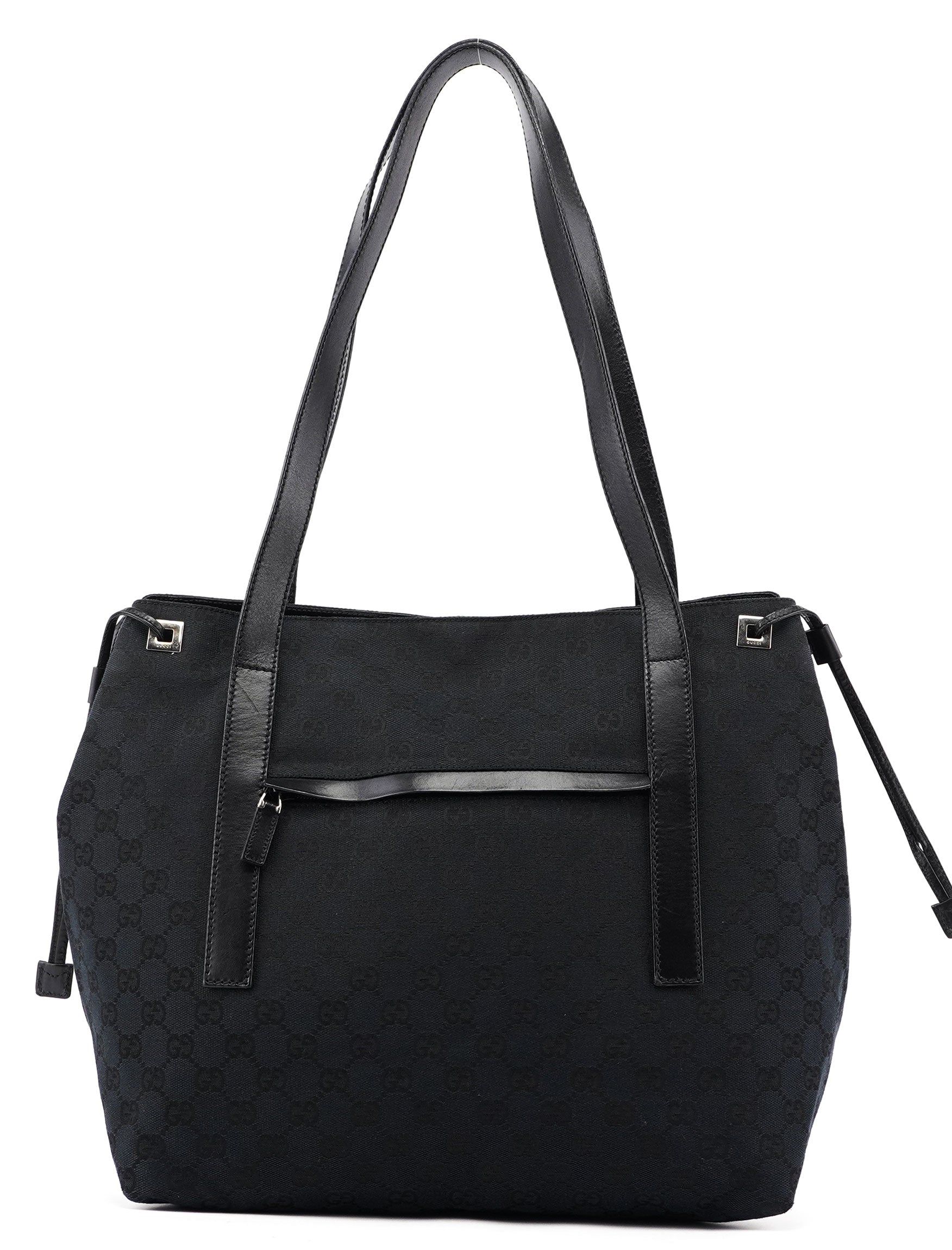 019 0498 Black GG Drawstring Tote Bag