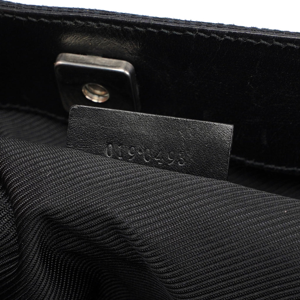 019 0498 Black GG Drawstring Tote Bag