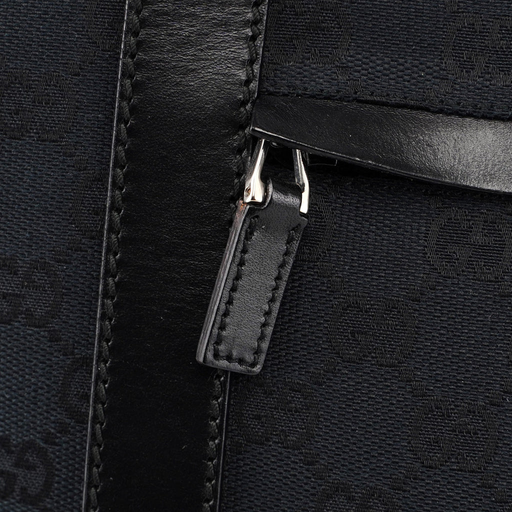 019 0498 Black GG Drawstring Tote Bag