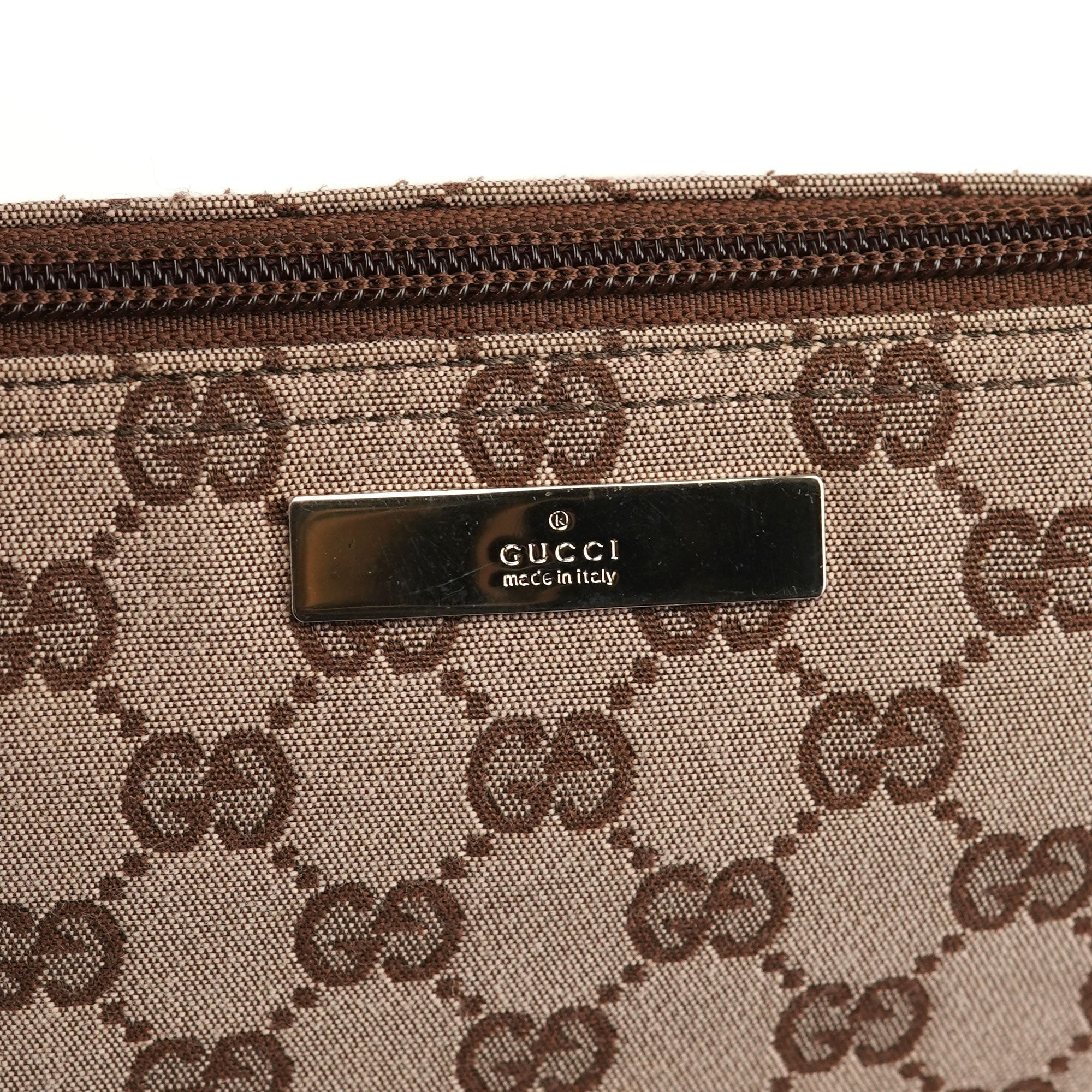 039 1103 Beige Brown GG Boat Pochette
