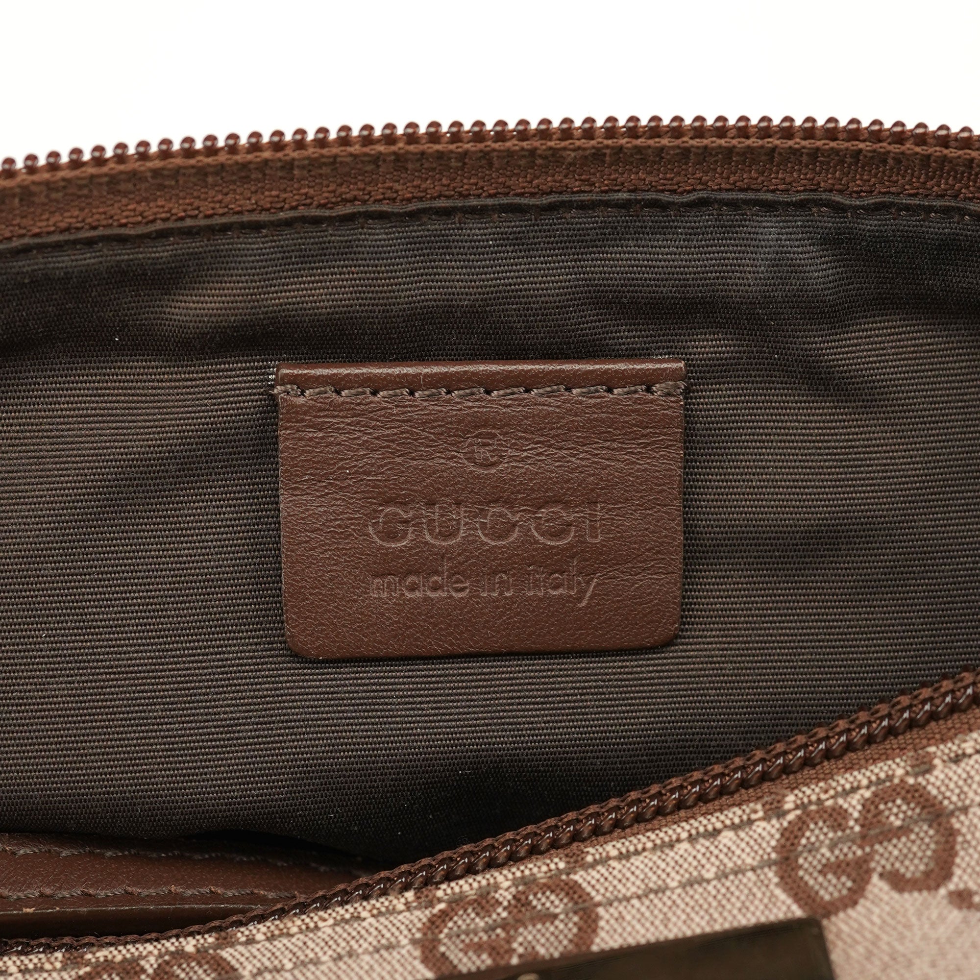 039 1103 Beige Brown GG Boat Pochette