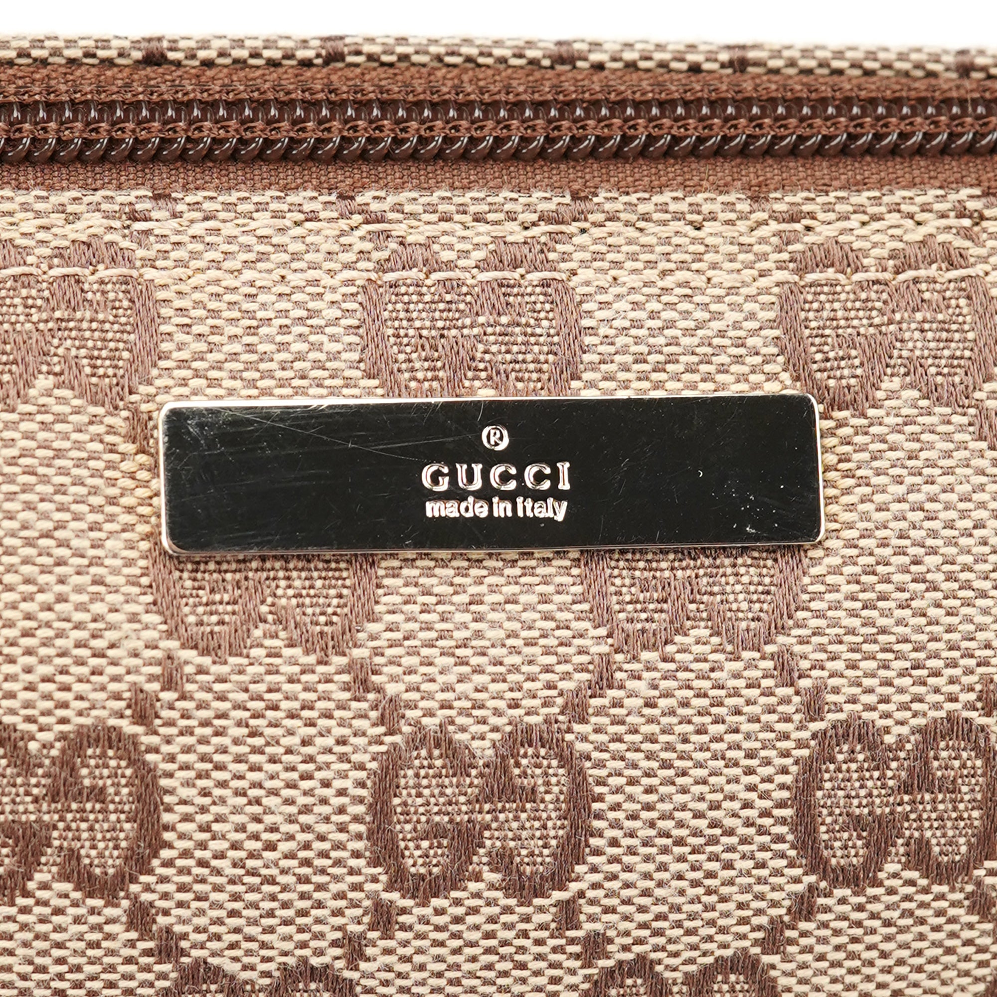 039 1103 Beige Brown GG Boat Pochette