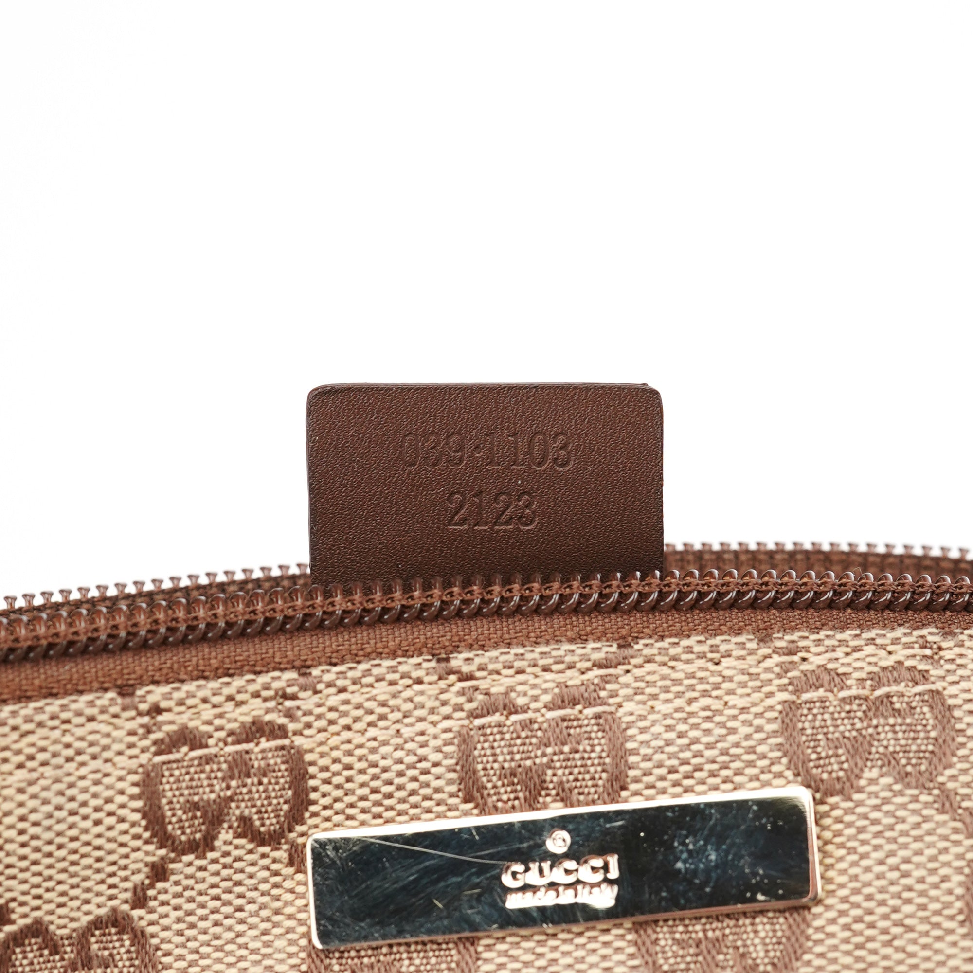 039 1103 Beige Brown GG Boat Pochette