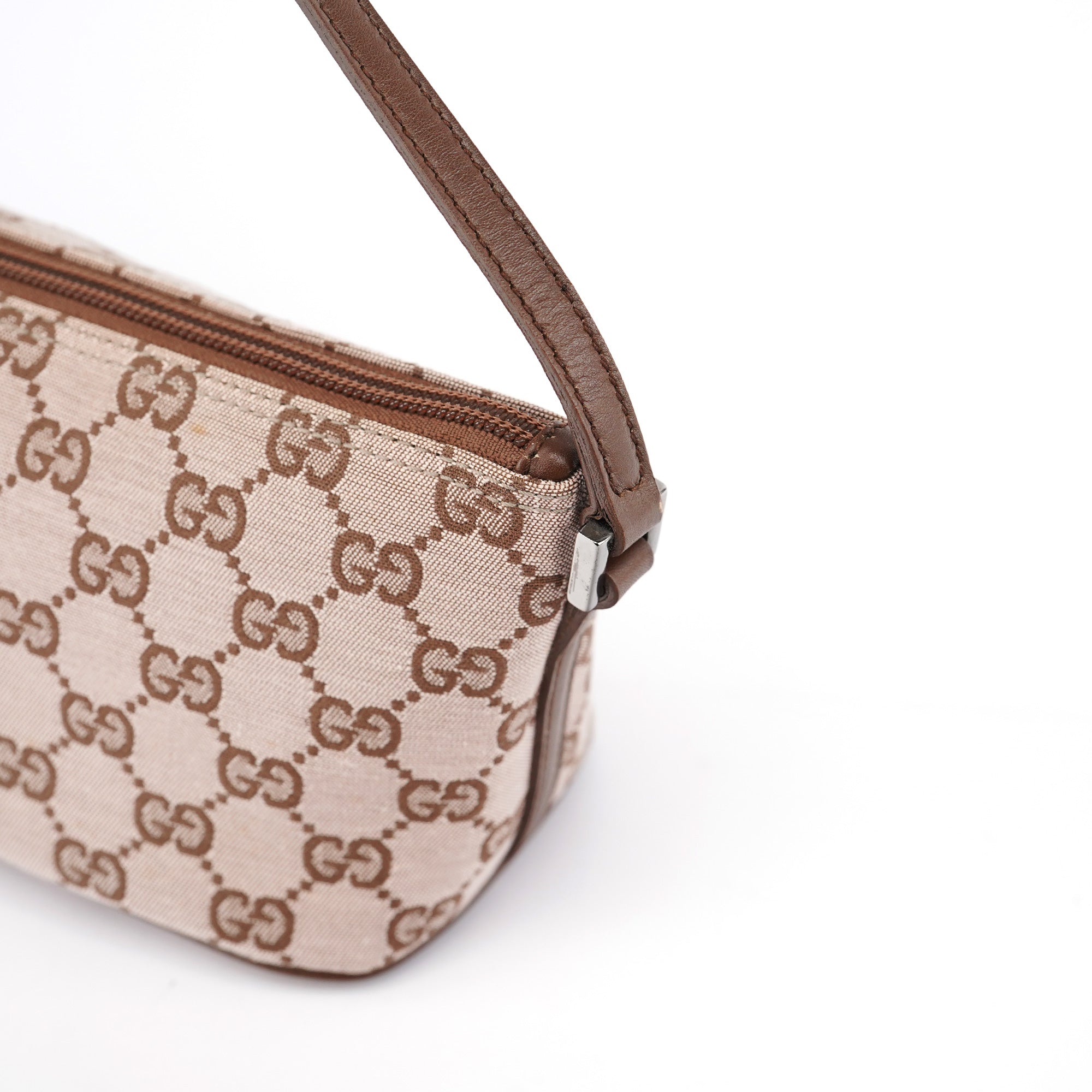 039 1103 Beige Brown GG Boat Pochette