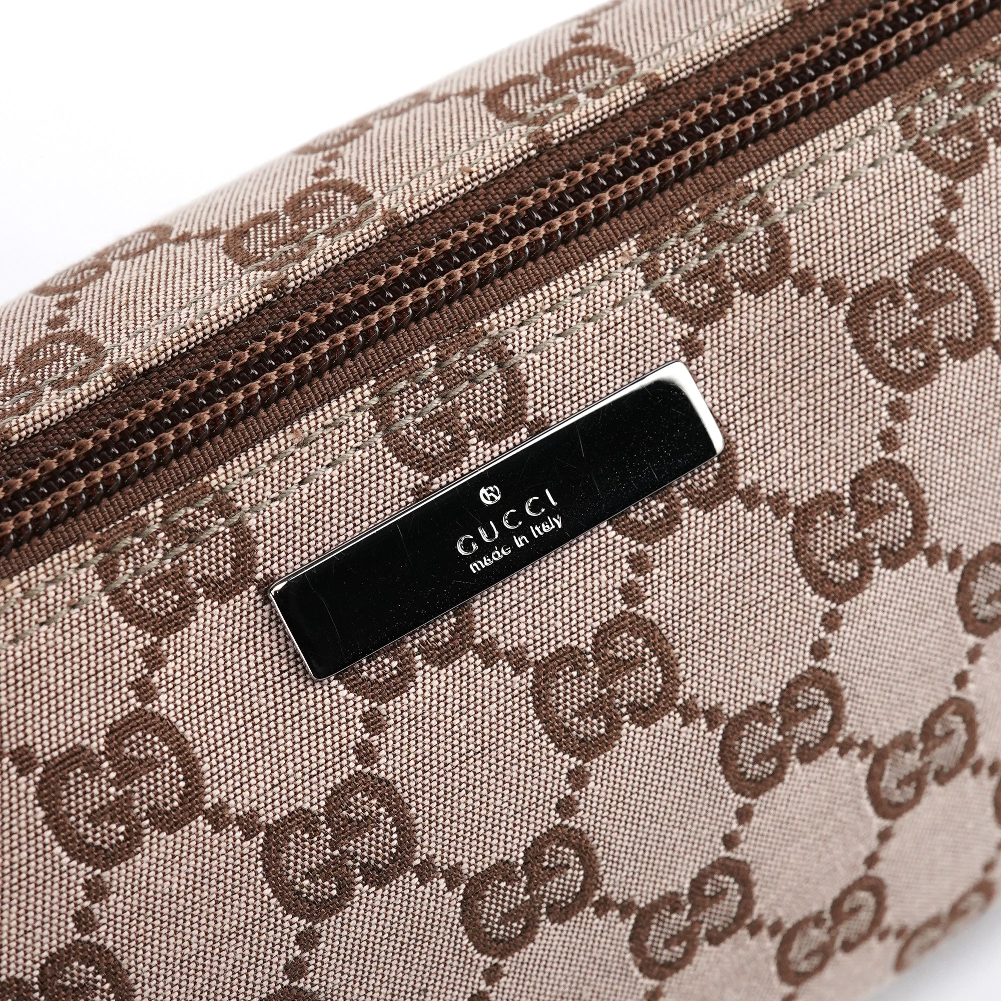 039 1103 Beige Brown GG Boat Pochette