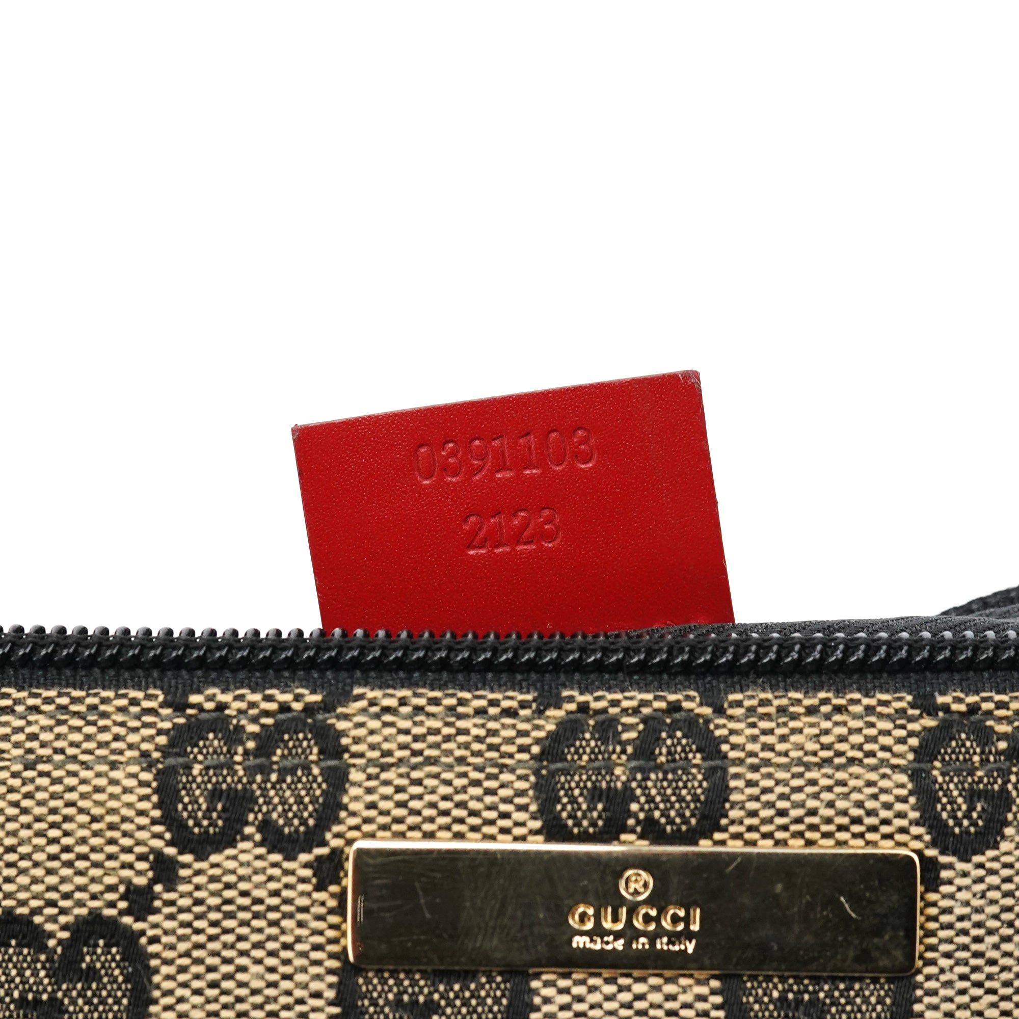 039 1103 Beige Red GG Boat Pochette