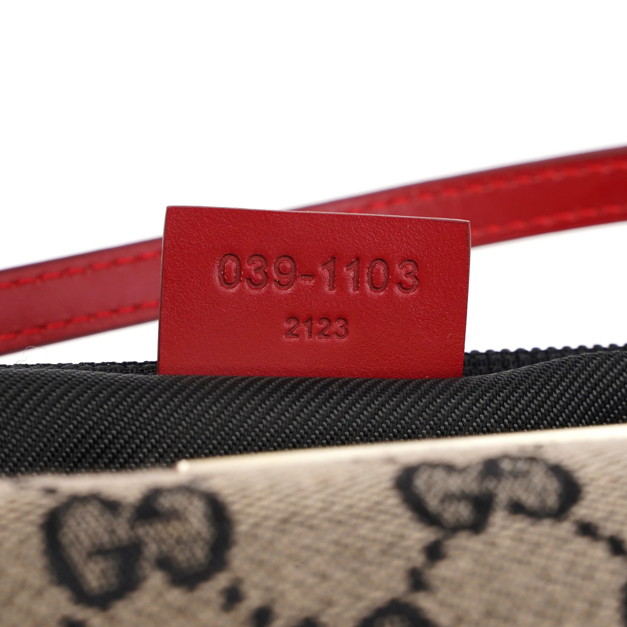 039 1103 Beige Red GG Boat Pochette