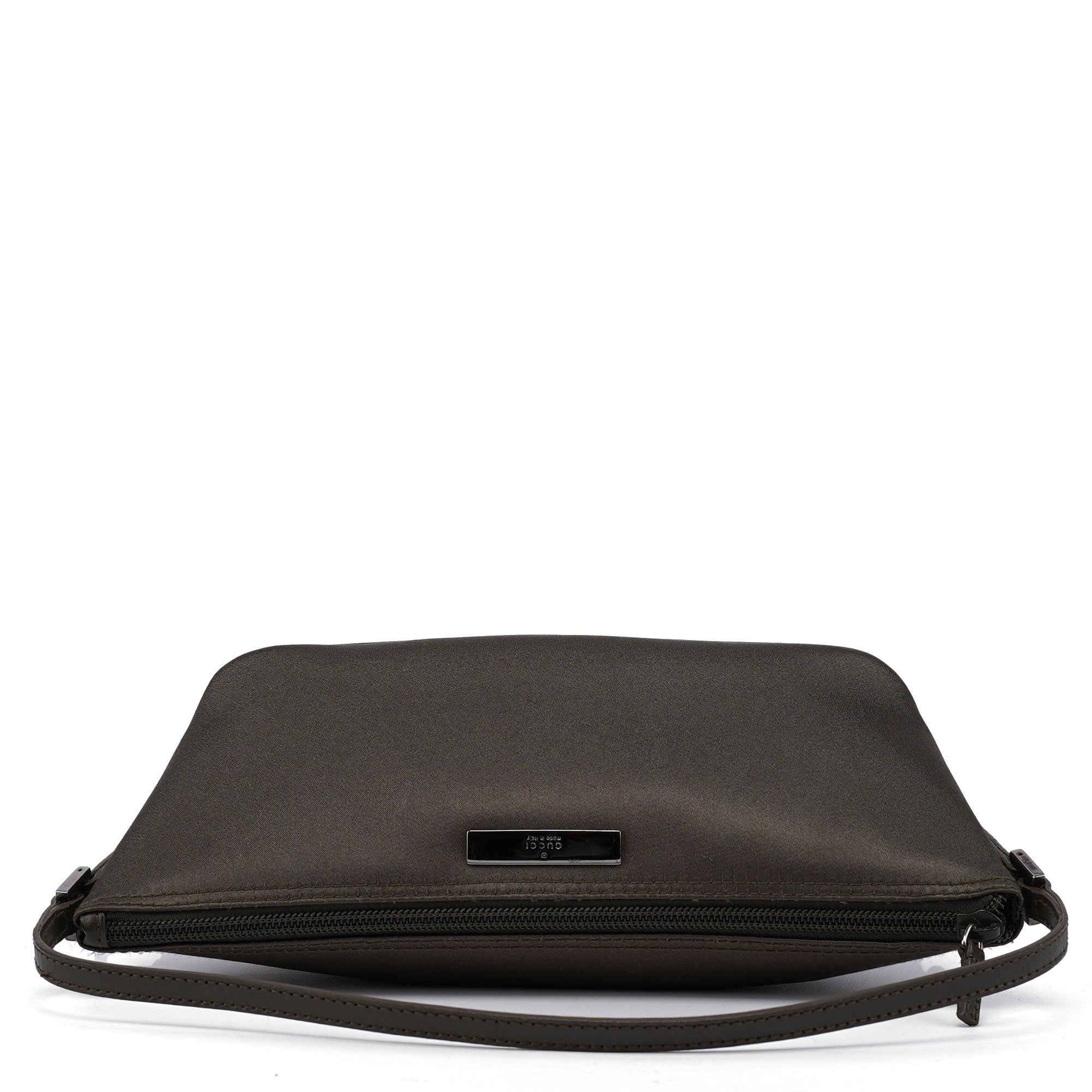 039 1103 Olive Satin Boat Pochette