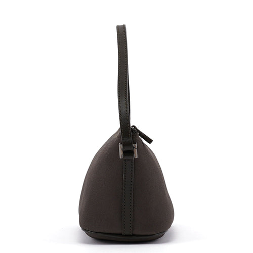 039 1103 Olive Satin Boat Pochette