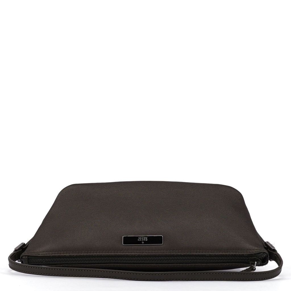 039 1103 Olive Satin Boat Pochette