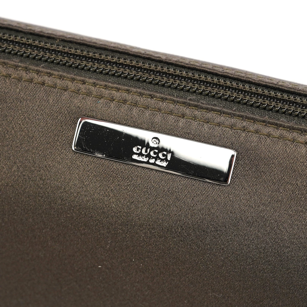 039 1103 Olive Satin Boat Pochette