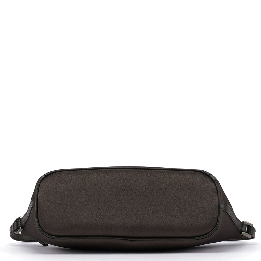 039 1103 Olive Satin Boat Pochette