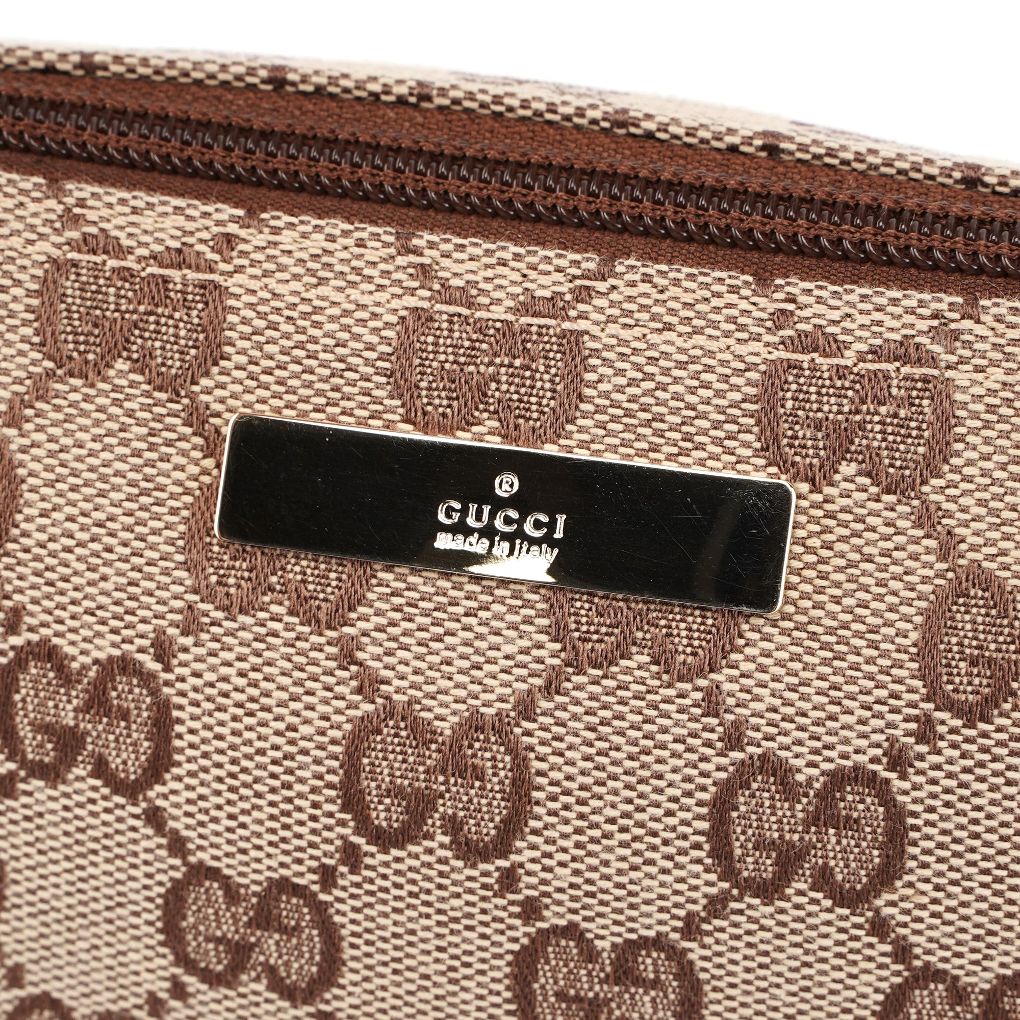 0391103 Beige Brown GG Boat Pochette