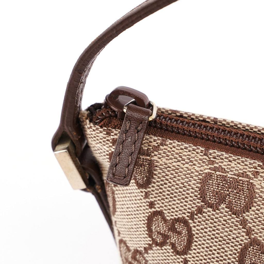 0391103 Beige Brown GG Boat Pochette