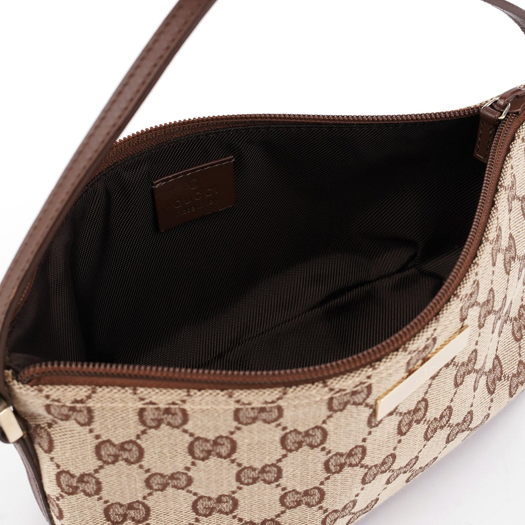 0391103 Beige Brown GG Boat Pochette