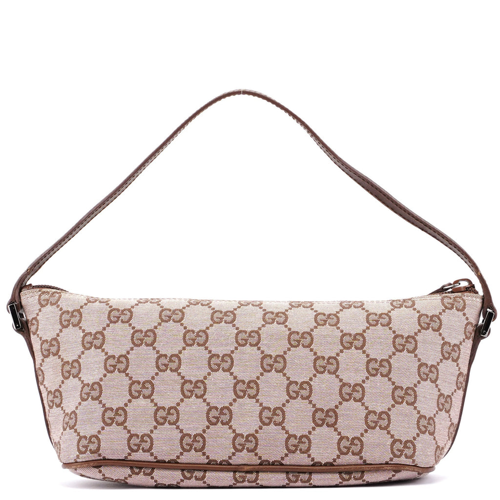 0391103 Beige Brown GG Boat Pochette