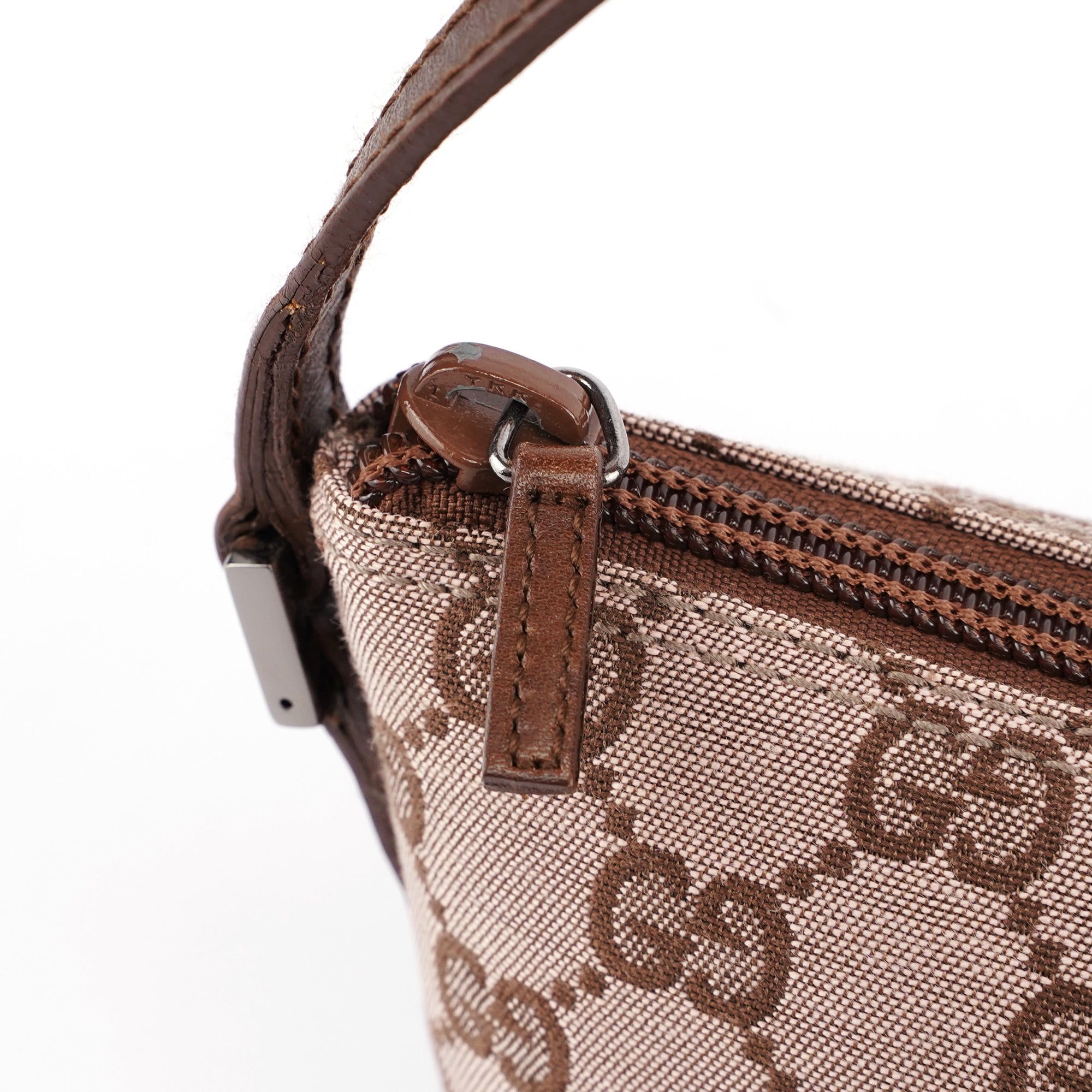 0391103 Beige Brown GG Boat Pochette