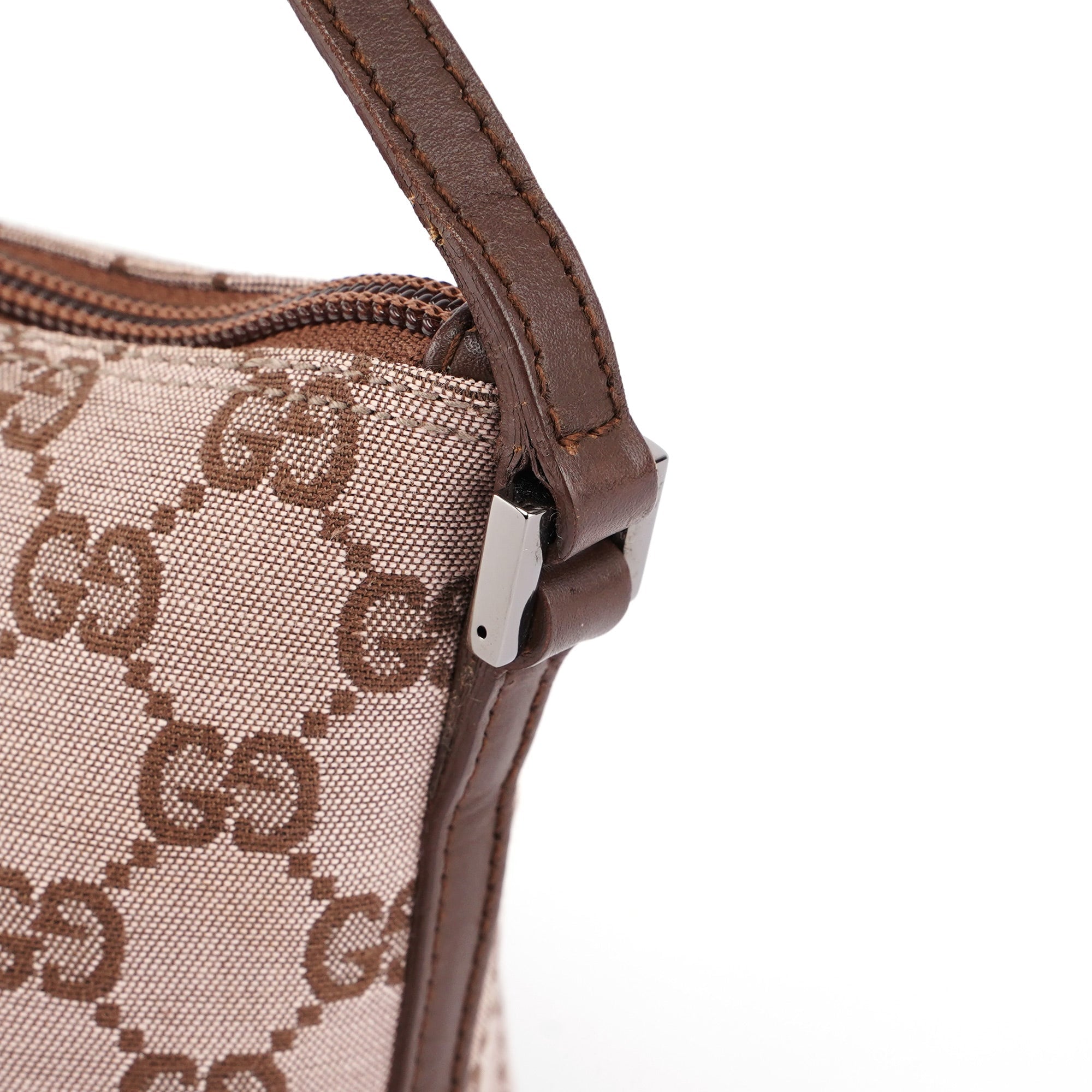 0391103 Beige Brown GG Boat Pochette