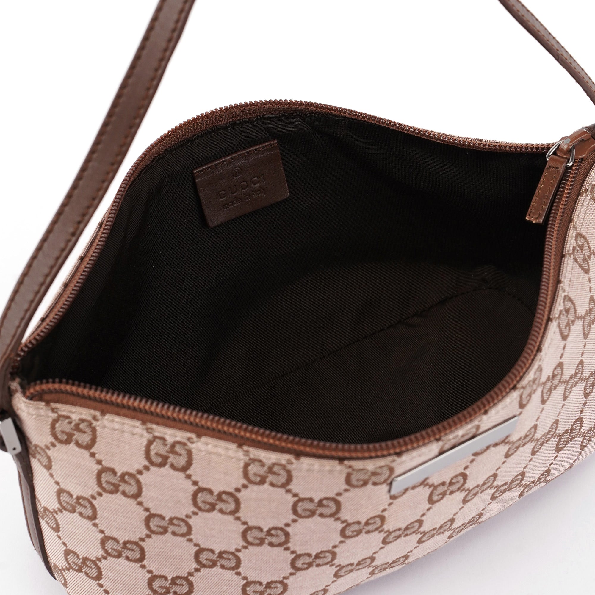 0391103 Beige Brown GG Boat Pochette