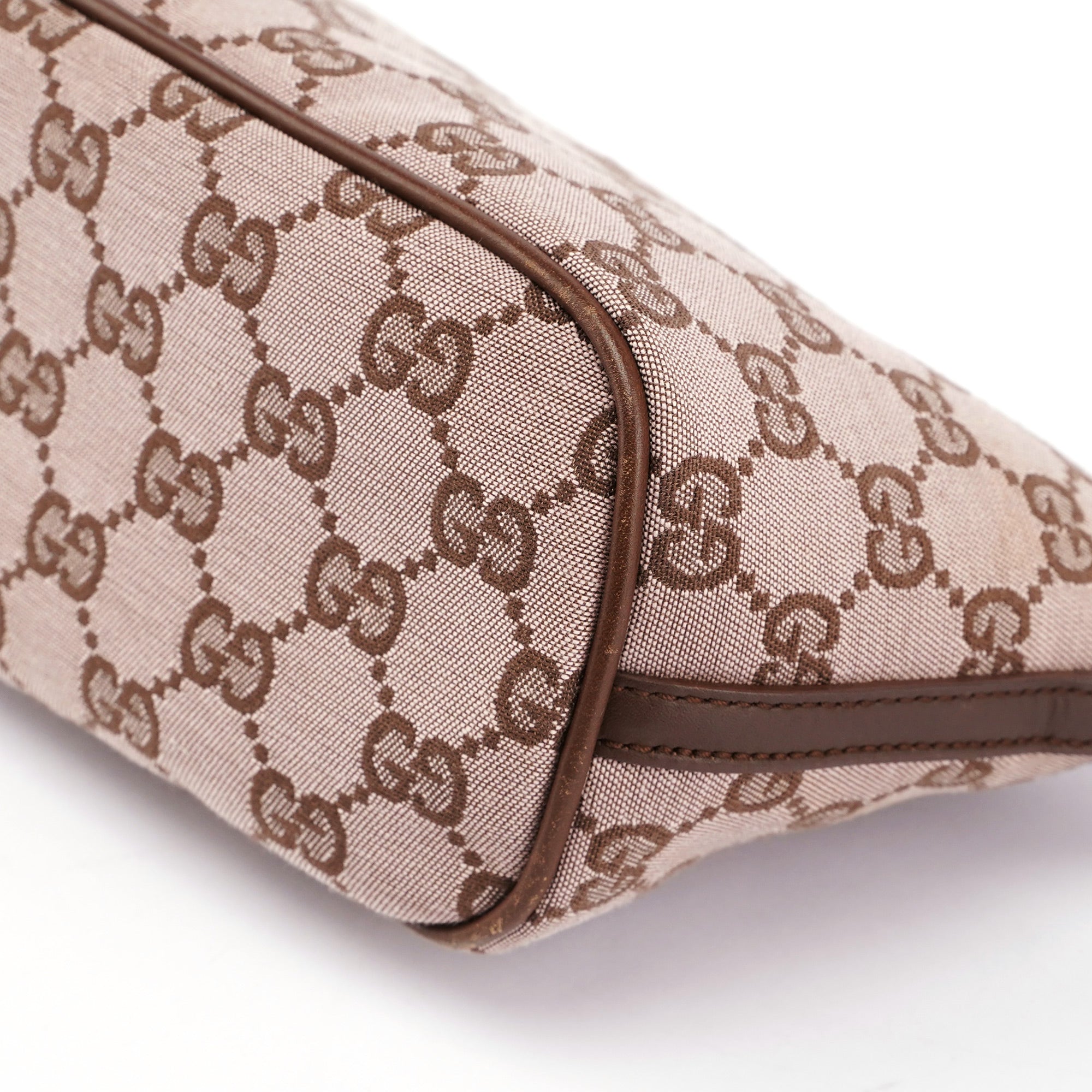 0391103 Beige Brown GG Boat Pochette