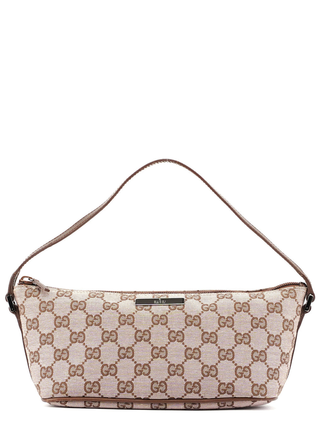 0391103 Beige Brown GG Boat Pochette