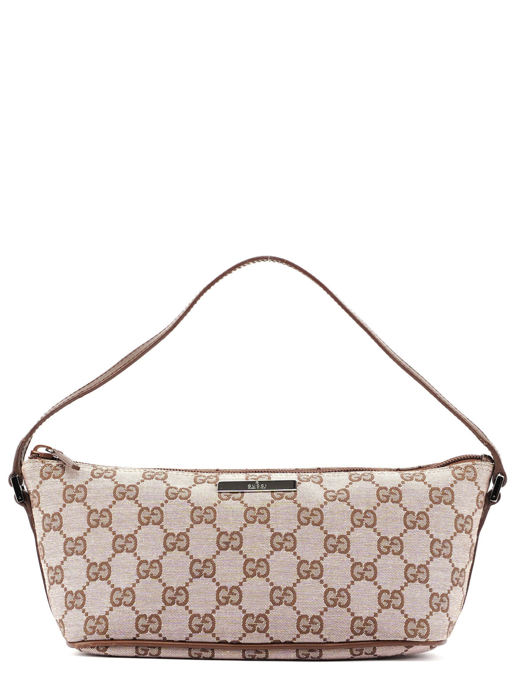 0391103 Beige Brown GG Boat Pochette