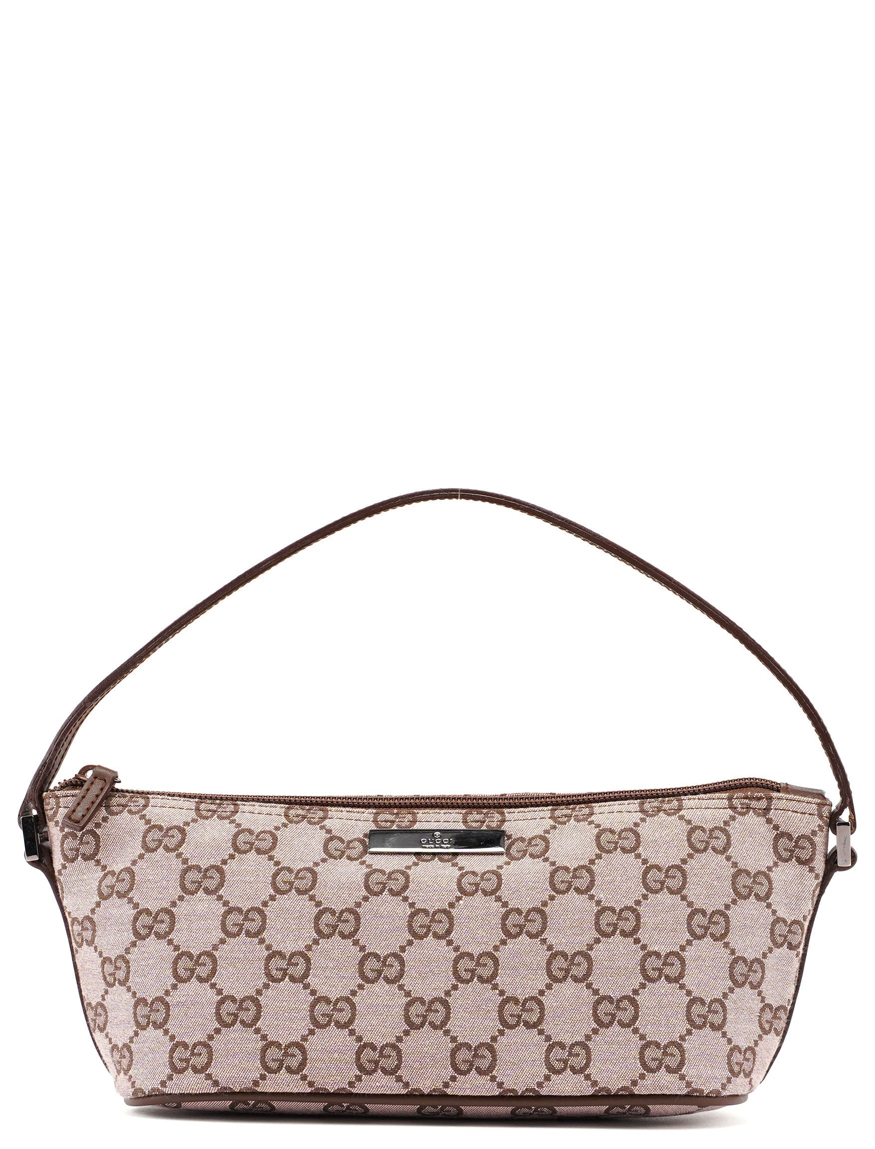 0391103 Beige Brown GG Boat Pochette